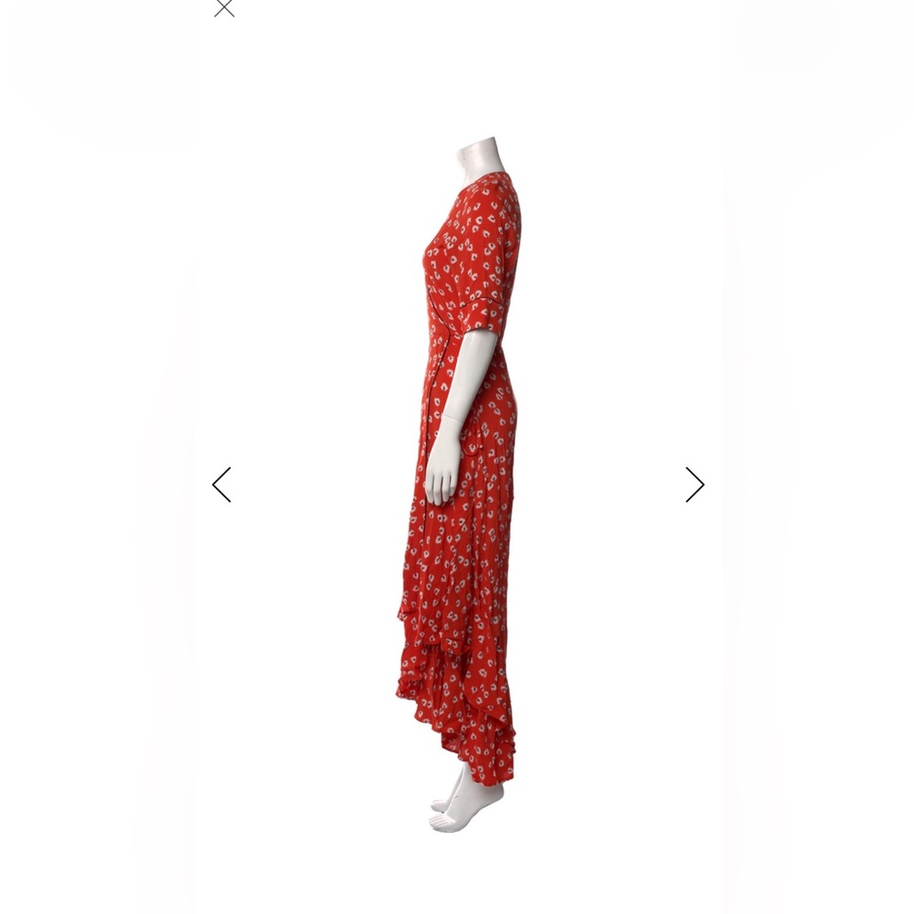 Ganni Red Floral Long Sleeve Dress - Picture 2 of 9